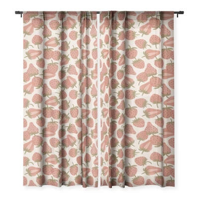 Alisa Galitsyna Strawberry Harvest 50" X 84" Single Panel Sheer Window Curtain - Society 6 2 Alisa Galitsyna Strawberry Harvest 50" X 84" Single Panel Sheer Window Curtain - Society 6 - Image 2