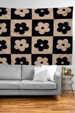 MariaMariaCreative Bloom Check Tan Tapestry - Society6