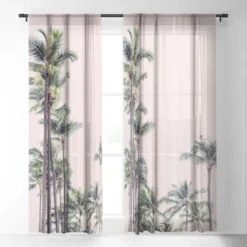 Eye Poetry Photography Palm Trees In La La Land Single Panel Sheer Window Curtain - Society6