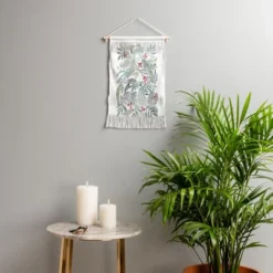 Dash And Ash Ferns And Holly Fiber Wall Hanging - Society6