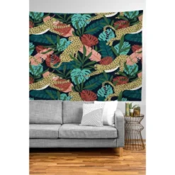 Heather Dutton Spotted Jungle Cheetahs Midnight Tapestry - Society6