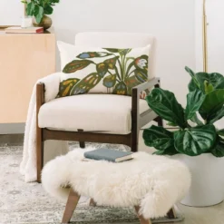 Alja Horvat Scandinavian Plant Oblong Throw Pillow - Society6