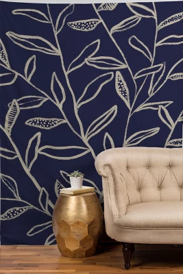 Alisa Galitsyna Navy Blue Patterned Leaves Tapestry - Society6 1 Alisa Galitsyna Navy Blue Patterned Leaves Tapestry - Society6