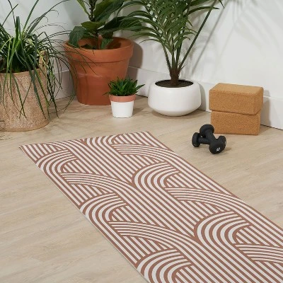 Marta Barragan Camarasa Terracotta Retro Lines (6mm) 70" X 24" Yoga Mat - Society6 2 Marta Barragan Camarasa Terracotta Retro Lines (6mm) 70" X 24" Yoga Mat - Society6 - Image 2