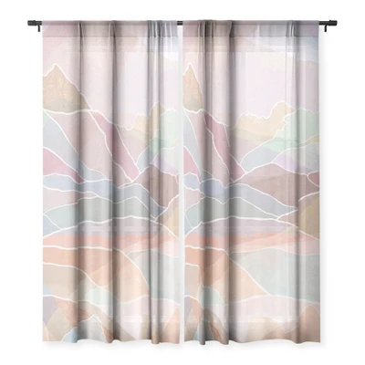 Sewzinski Pastel Mountains Single Panel Sheer Window Curtain - Society6 2 Sewzinski Pastel Mountains Single Panel Sheer Window Curtain - Society6 - Image 2