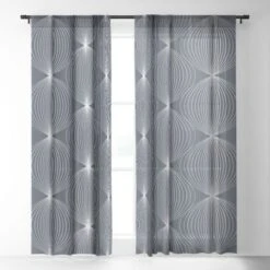 Color Poems Geometric Orb Pattern IX 50" X 64" Single Panel Sheer Window Curtain - Society6