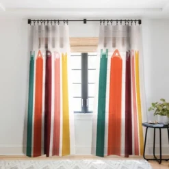 Showmemars Happy Letters In Retro Colors Single Panel Sheer Window Curtain - Society 6 -Society6 Home Outlet Store GUEST 28fea1cb c562 4082 85ec 119e380850db