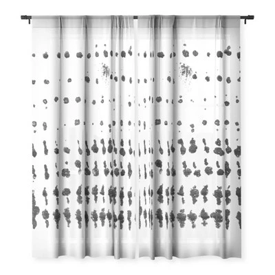 Galleryj9 Medium Dots Pattern Black And White Distressed Texture Abstract Single Panel Sheer Window Curtain - Society6 2 Galleryj9 Medium Dots Pattern Black And White Distressed Texture Abstract Single Panel Sheer Window Curtain - Society6 - Image 2