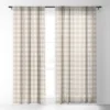 Alisa Galitsyna Gingham Cloth Beige Checks 64" X 50" Single Panel Sheer Window Curtain - Society6