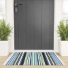 Sheila Wenzel-Ganny Lavender Mint Blue Stripes Looped Vinyl Welcome Mat - Society6