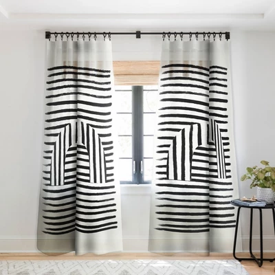 BohomadicStudio Minimal Series Black Striped Arch Single Panel Sheer Window Curtain - Society 6 6 BohomadicStudio Minimal Series Black Striped Arch Single Panel Sheer Window Curtain - Society 6 - Image 6