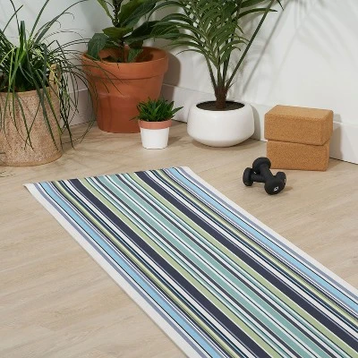 Sheila Wenzel-Ganny Lavender Mint Blue Stripes (6mm) 24" X 70" Yoga Mat - Society6 2 Sheila Wenzel-Ganny Lavender Mint Blue Stripes (6mm) 24" X 70" Yoga Mat - Society6 - Image 2