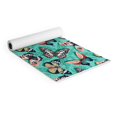 Heather Dutton Mariposa Boho Butterflies Aqua (6mm) 70" X 24" Yoga Mat - Society6 1 Heather Dutton Mariposa Boho Butterflies Aqua (6mm) 70" X 24" Yoga Mat - Society6