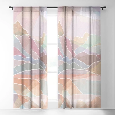Sewzinski Pastel Mountains Single Panel Sheer Window Curtain - Society6 1 Sewzinski Pastel Mountains Single Panel Sheer Window Curtain - Society6