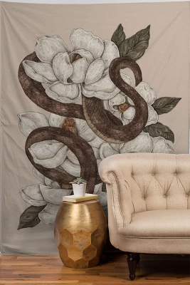 Jessica Roux Snake And Magnolias 50" X 60" Tapestry - Society6 1 Jessica Roux Snake And Magnolias 50" X 60" Tapestry - Society6