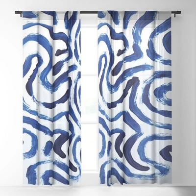 Dan Hobday Art Blue Minimal Single Panel Sheer Window Curtain - Society6 1 Dan Hobday Art Blue Minimal Single Panel Sheer Window Curtain - Society6