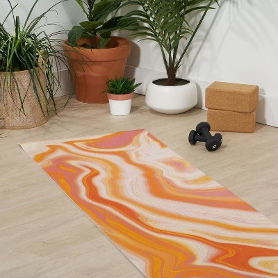 Sunshinecanteen Orange Marble (6mm) 24" X 70" Yoga Mat - Society6 2 Sunshinecanteen Orange Marble (6mm) 24" X 70" Yoga Mat - Society6 - Image 2