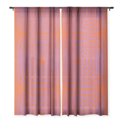 SunshineCanteen LISBOA Orange Single Panel Sheer Window Curtain - Society 6 2 SunshineCanteen LISBOA Orange Single Panel Sheer Window Curtain - Society 6 - Image 2