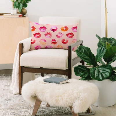 Ninola Design Sweet Pink Lips Oblong Throw Pillow - Society6 1 Ninola Design Sweet Pink Lips Oblong Throw Pillow - Society6