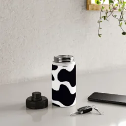 MariaMariaCreative Mooooo Black And White Water Bottle - Society6 -Society6 Home Outlet Store GUEST 5f5a6f02 8961 4fc8 879e 234a744485d3