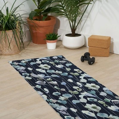 Ninola Design Watery Abstract Flowers Navy (6mm) 70" X 24" Yoga Mat - Society6 2 Ninola Design Watery Abstract Flowers Navy (6mm) 70" X 24" Yoga Mat - Society6 - Image 2