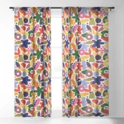 Alisa Galitsyna Bright Abstract Pattern 1 Single Panel Sheer Window Curtain - Society6