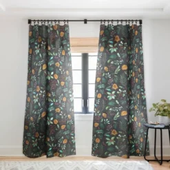 Ninola Design Christmas Botanical Charcoal Single Panel Sheer Window Curtain - Society6 -Society6 Home Outlet Store GUEST 67d11e25 80f5 4914 ae70 a9bc30a0693e