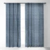 Avenie Grid Pattern Navy 64" X 50" Single Panel Sheer Window Curtain - Society6