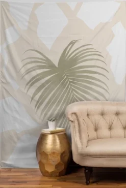 Lola Terracota Palm Leaf With Abstract Handmade Shapes Tapestry - Society6