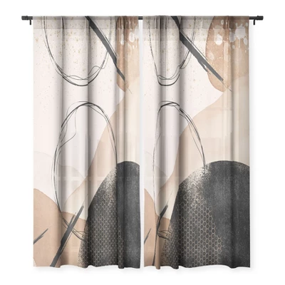 Sheila Wenzel Ganny Minimalist Black Gold Single Panel Sheer Window Curtain - Society6 2 Sheila Wenzel Ganny Minimalist Black Gold Single Panel Sheer Window Curtain - Society6 - Image 2