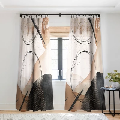 Sheila Wenzel Ganny Minimalist Black Gold Single Panel Sheer Window Curtain - Society6 3 Sheila Wenzel Ganny Minimalist Black Gold Single Panel Sheer Window Curtain - Society6 - Image 3