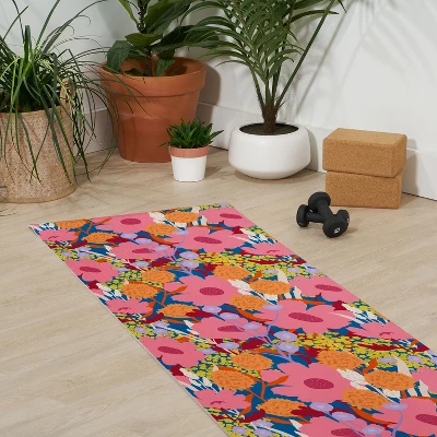 Sewzinski Pink Wildflowers (6mm) 70" X 24" Yoga Mat - Society6 2 Sewzinski Pink Wildflowers (6mm) 70" X 24" Yoga Mat - Society6 - Image 2
