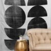 Galleryj9 Black And White Mid Century Modern Circles Tapestry - Society6