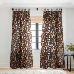 Avenie Mushroom Medley Pattern Single Panel Sheer Window Curtain - Society6 -Society6 Home Outlet Store GUEST 7e2619d4 9430 406a 8e6e 185a1b797800