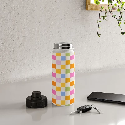 Iveta Abolina Eclectic Checker Check Cream Water Bottle - Society6 3 Iveta Abolina Eclectic Checker Check Cream Water Bottle - Society6 - Image 3