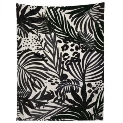 Marta Barragan Camarasa Wild Abstract Jungle On Black Tapestry - Society6