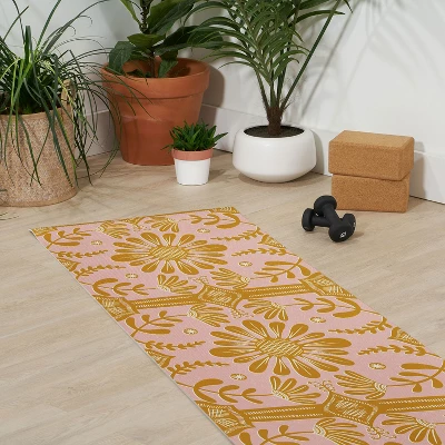 Sewzinski Boho Florals Yellow White Pink (6mm) 70" X 24" Yoga Mat - Society6 2 Sewzinski Boho Florals Yellow White Pink (6mm) 70" X 24" Yoga Mat - Society6 - Image 2