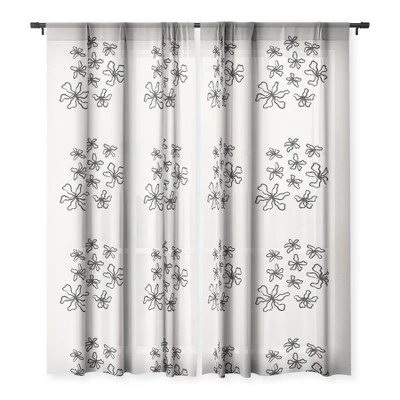 Alisa Galitsyna Dancing Flowers Single Panel Sheer Window Curtain - Society6 2 Alisa Galitsyna Dancing Flowers Single Panel Sheer Window Curtain - Society6 - Image 2
