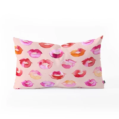 Ninola Design Sweet Pink Lips Oblong Throw Pillow - Society6 2 Ninola Design Sweet Pink Lips Oblong Throw Pillow - Society6 - Image 2