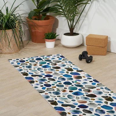 Ninola Design Watercolor Stains Blue Gold (6mm) 70" X 24" Yoga Mat - Society6 2 Ninola Design Watercolor Stains Blue Gold (6mm) 70" X 24" Yoga Mat - Society6 - Image 2