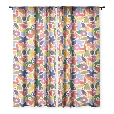 Alisa Galitsyna Bright Abstract Pattern 1 Single Panel Sheer Window Curtain - Society6 2 Alisa Galitsyna Bright Abstract Pattern 1 Single Panel Sheer Window Curtain - Society6 - Image 2
