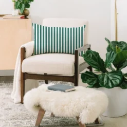 Natalie Baca Bouquet Stripe Oblong Throw Pillow - Society6