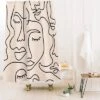 Abstract Single Line Face Shower Curtain By Sundry - Society6