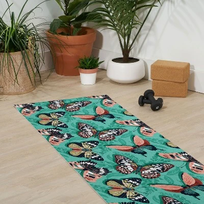Heather Dutton Mariposa Boho Butterflies Aqua (6mm) 70" X 24" Yoga Mat - Society6 2 Heather Dutton Mariposa Boho Butterflies Aqua (6mm) 70" X 24" Yoga Mat - Society6 - Image 2