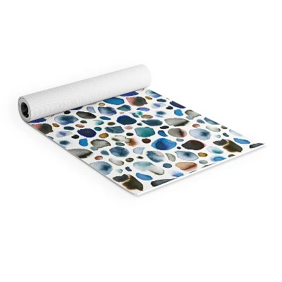 Ninola Design Watercolor Stains Blue Gold (6mm) 70" X 24" Yoga Mat - Society6 1 Ninola Design Watercolor Stains Blue Gold (6mm) 70" X 24" Yoga Mat - Society6