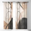 Sheila Wenzel Ganny Minimalist Black Gold Single Panel Sheer Window Curtain - Society6