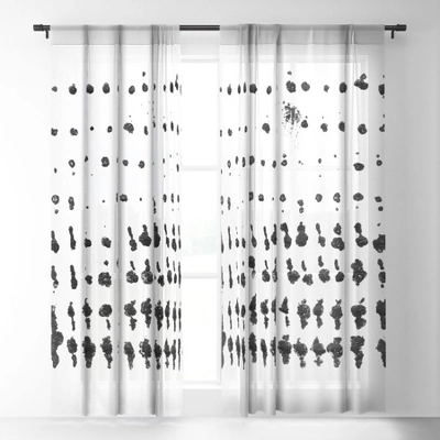 Galleryj9 Medium Dots Pattern Black And White Distressed Texture Abstract Single Panel Sheer Window Curtain - Society6 1 Galleryj9 Medium Dots Pattern Black And White Distressed Texture Abstract Single Panel Sheer Window Curtain - Society6