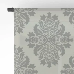 Avenie Neutral Damask Flourish 96" X 50" Single Panel Sheer Window Curtain - Society6 -Society6 Home Outlet Store GUEST cfe063fe 8178 4f41 92ba 7cdaccf0ca61