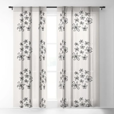 Alisa Galitsyna Dancing Flowers Single Panel Sheer Window Curtain - Society6 1 Alisa Galitsyna Dancing Flowers Single Panel Sheer Window Curtain - Society6