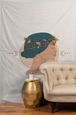 The Optimist Moon Gazing 60" X 80" Tapestry - Society6 1 The Optimist Moon Gazing 60" X 80" Tapestry - Society6